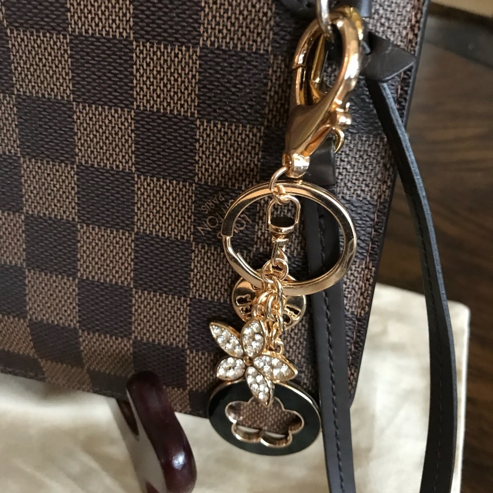 Sold!❤️ Louis Vuitton Neverfull Pouch Mm GM Damier Ebene w/Crossbody Hardware - Picture 4 of 16